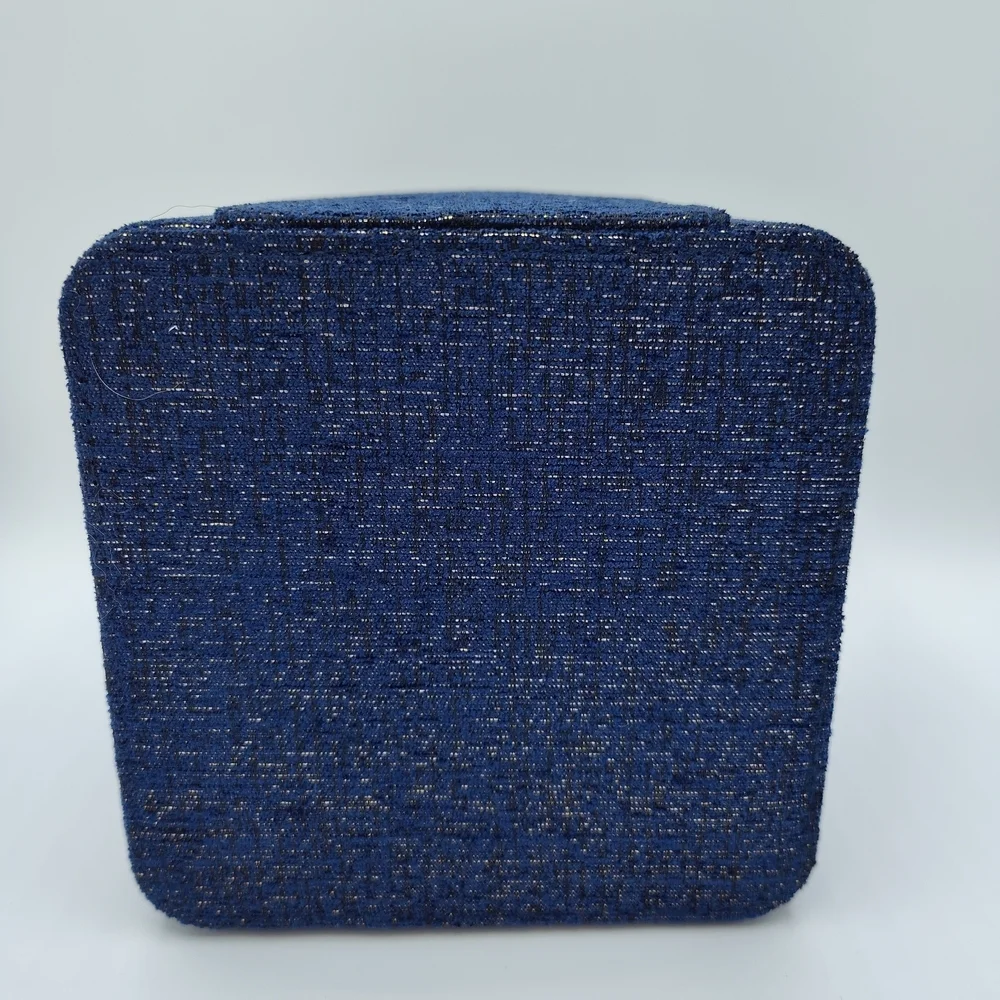 CHANEL Beauté Blue Tweed Vanity Cosmetic Train Case Zippered Beauty Organizer
